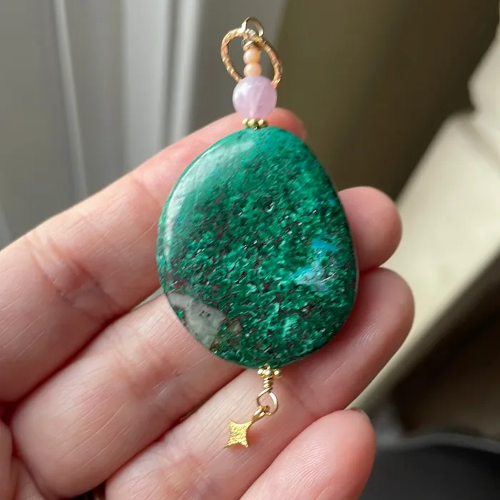 Turquoise Pendant Lavender Jade and Coral Star Dangle Gold Filled Handmade Vintage Paris Jewelry Necklaces Turquoise Pendant Lavender Jade and Coral Star Dangle Gold Filled Handmade Vintage Paris Jewelry Necklaces