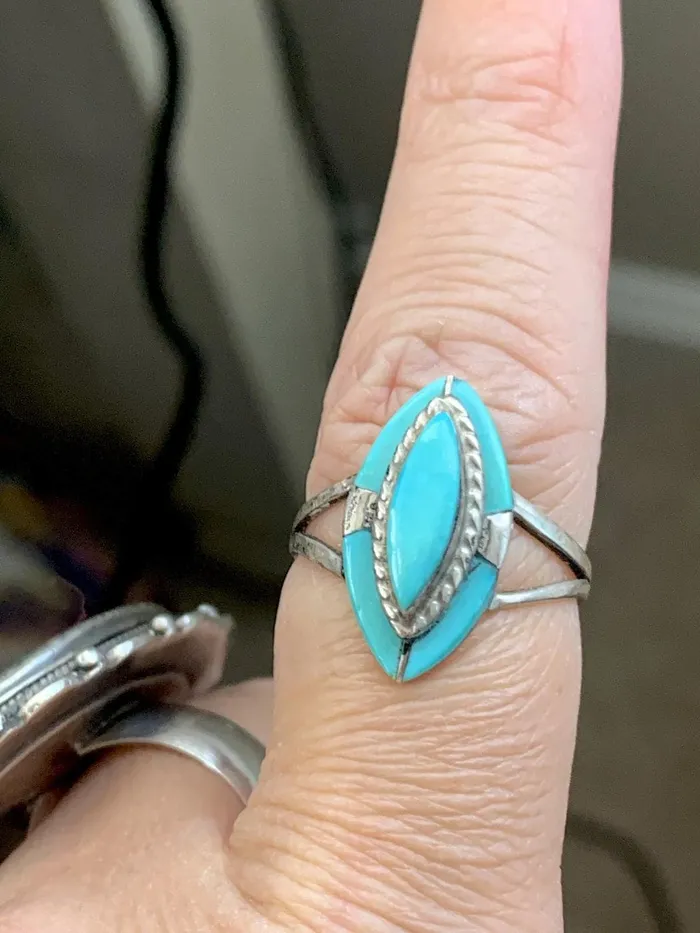 Turquoise Ring Sterling Silver Vintage Love Vintage Paris Rings