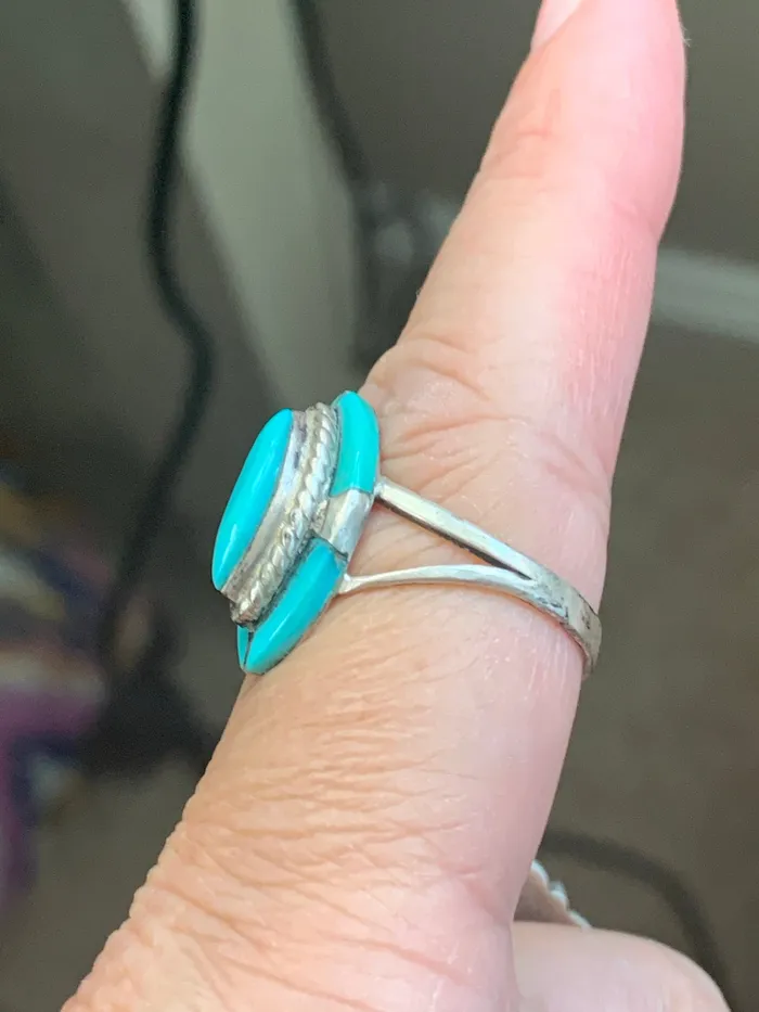 Turquoise Ring Sterling Silver Vintage Love Vintage Paris Rings