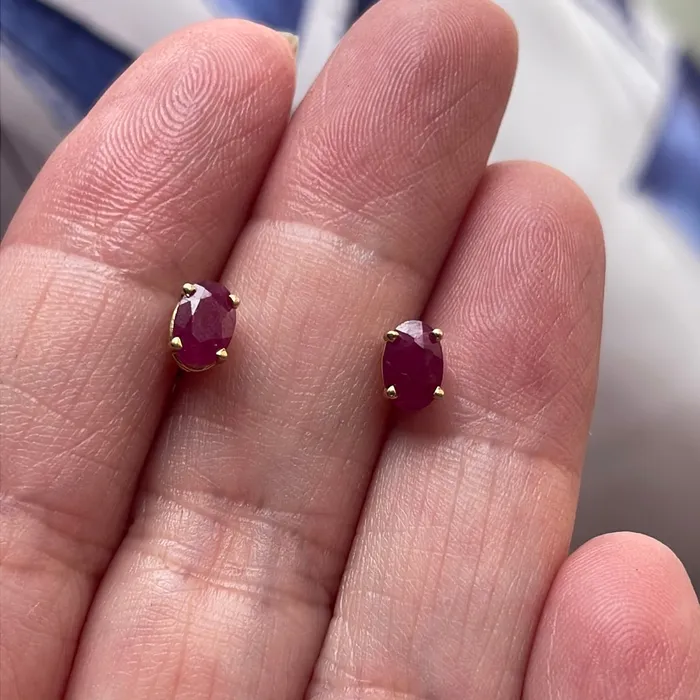 Vintage Paris Jewelry Earrings Ruby Stud Earrings 14k Gold Vintage Vintage Paris Jewelry Earrings Ruby Stud Earrings 14k Gold Vintage