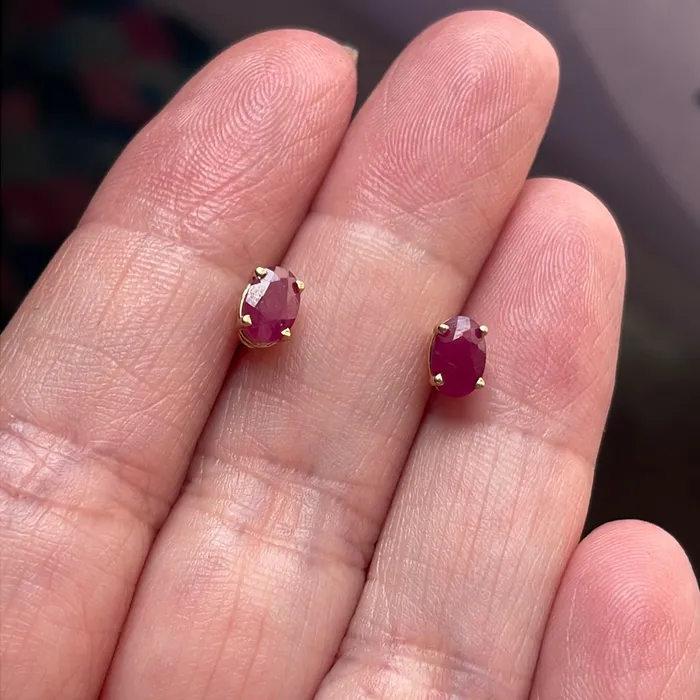 Vintage Paris Jewelry Earrings Ruby Stud Earrings 14k Gold Vintage Vintage Paris Jewelry Earrings Ruby Stud Earrings 14k Gold Vintage