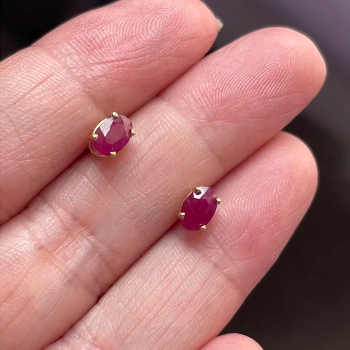 Vintage Paris Jewelry Earrings Ruby Stud Earrings 14k Gold Vintage Vintage Paris Jewelry Earrings Ruby Stud Earrings 14k Gold Vintage