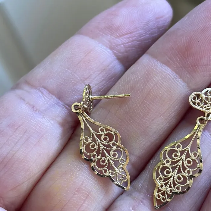 Vintage Paris Jewelry Heart Filigree Drop Earrings Earrings Vintage Paris Jewelry Heart Filigree Drop Earrings Earrings