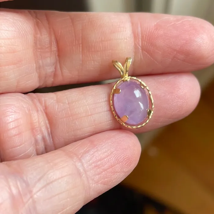 Vintage Paris Jewelry PreStyled Sets Lavender Jade Pendant 14k Gold Vintage