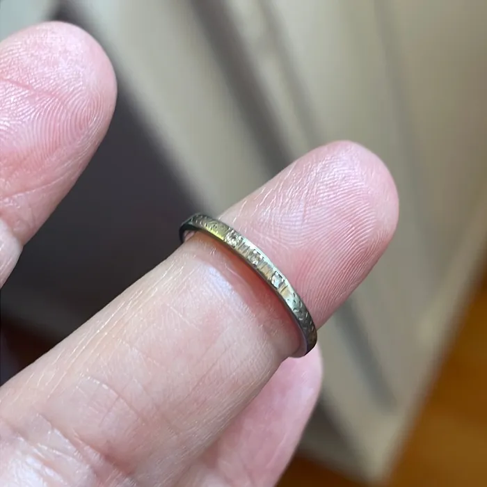 Vintage Paris Jewelry Rings Diamond Three Stone Band 18k White Gold 1928 Vintage Vintage Paris Jewelry Rings Diamond Three Stone Band 18k White Gold 1928 Vintage