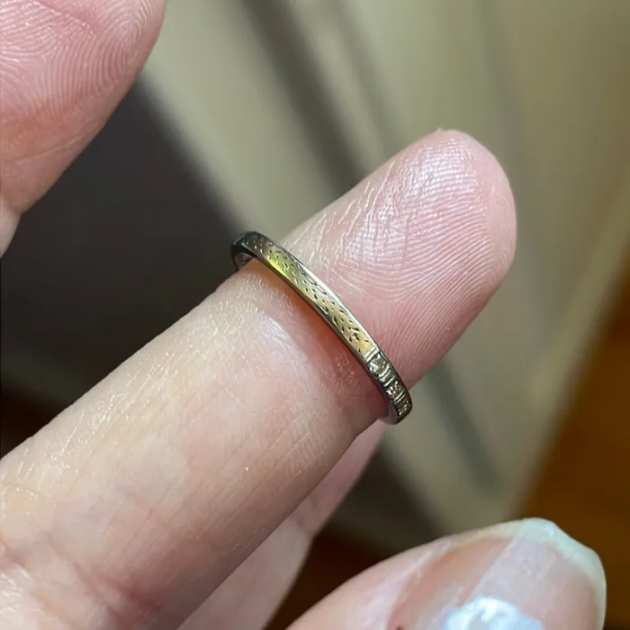 Vintage Paris Jewelry Rings Diamond Three Stone Band 18k White Gold 1928 Vintage Vintage Paris Jewelry Rings Diamond Three Stone Band 18k White Gold 1928 Vintage