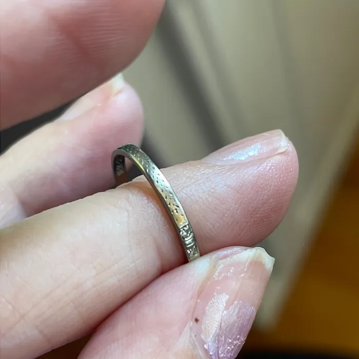 Vintage Paris Jewelry Rings Diamond Three Stone Band 18k White Gold 1928 Vintage Vintage Paris Jewelry Rings Diamond Three Stone Band 18k White Gold 1928 Vintage